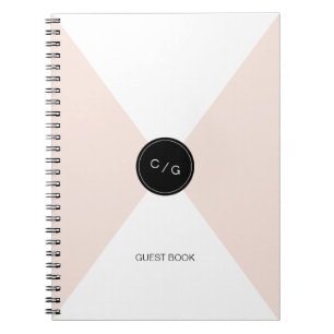 Caderno Espiral Monograma editado a cores, moderno livro de convid