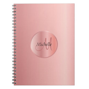 Caderno Espiral Monograma Elegante de Modelo Dourada da Trendy Ros