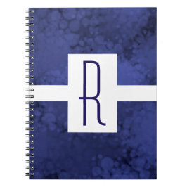 Caderno Espiral Monograma Espetado Azul