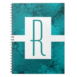 Caderno Espiral Monograma Espetado em Teal
