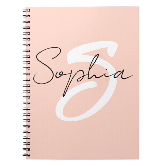 Caderno Espiral Monograma - Estudo de Caligrafia Nota Binder com R (Frente)