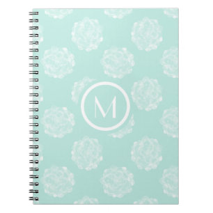 Caderno Espiral Monograma   Felicidade vegetal   Pastel Succulent