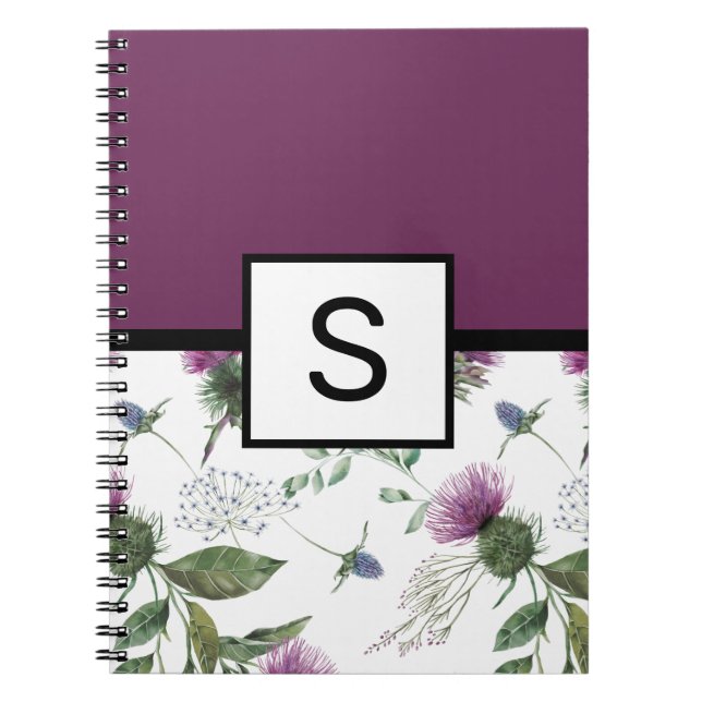 Caderno Espiral Monograma Floral Puro (Frente)