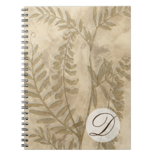 Caderno Espiral Monograma   Folhagem I