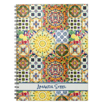 Monograma geométrico dos azulejos de laranja medit