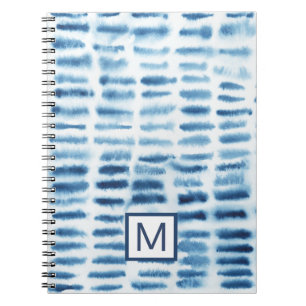 Caderno Espiral Monograma   Indigio Watercolor Impressão