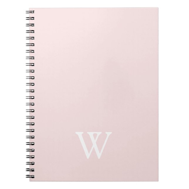 Caderno Espiral Monograma inicial cor-de-rosa (Frente)