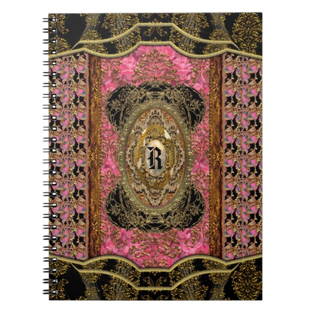 Caderno Espiral Monograma legal elegante de Evangelinae (Frente)