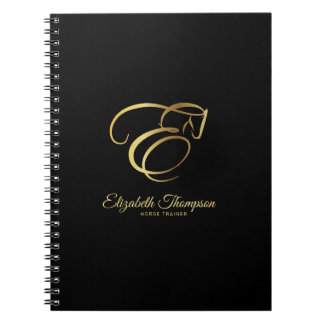 Caderno Espiral Monograma - Letra E Cavalo