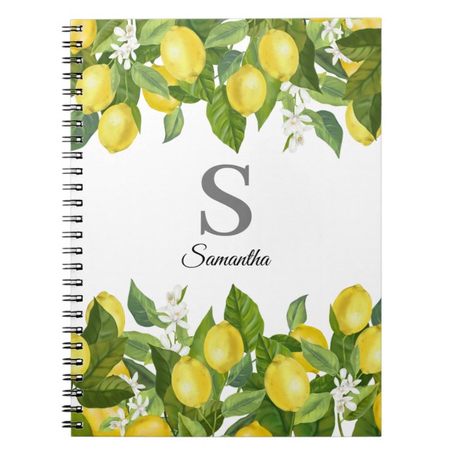 Caderno Espiral Monograma Limon Citrus Name (Frente)