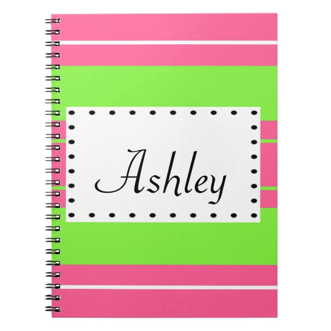 Caderno Espiral Monograma listrado (Frente)