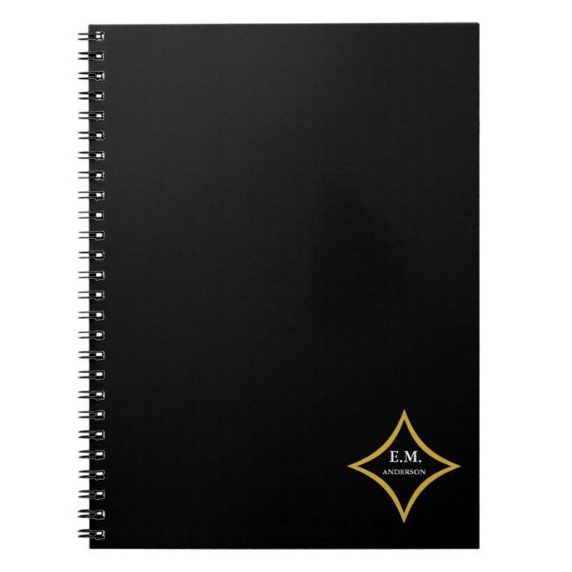 Caderno Espiral Monograma minimalista moderno (Frente)