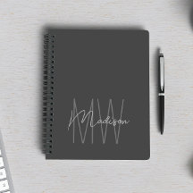 Monograma Minimalista Moderno Cinza