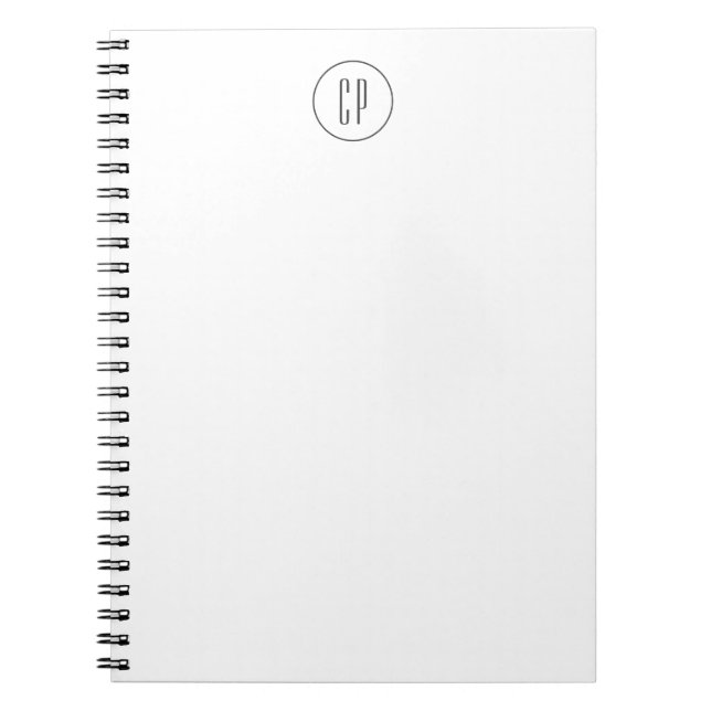 Caderno Espiral Monograma Moderna Profissional Simples Inicial (Frente)