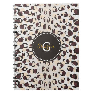 Caderno Espiral Monograma moderno de impressão do padrão de chita
