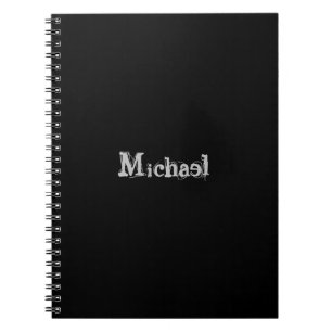 Caderno Espiral Monograma moderno minimalista - branco preto