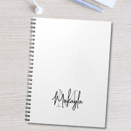 Caderno Espiral Monograma Moderno Personalizado