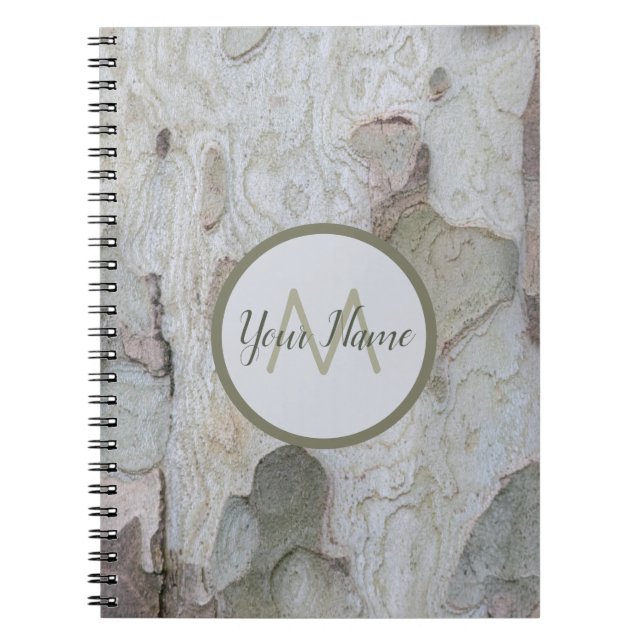 Caderno Espiral Monograma natural 100% com seu nome! (Frente)