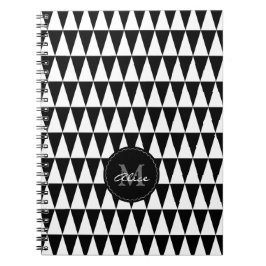 Caderno Espiral Monograma no teste padrão dos triângulos