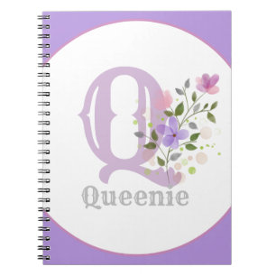 Caderno Espiral Monograma & Nome com Flores