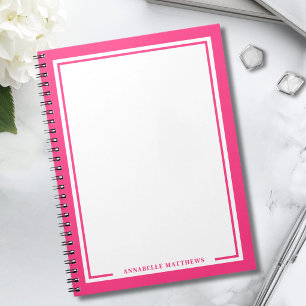 Caderno Espiral Monograma Nome Rosa