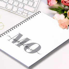 Caderno Espiral Monograma Notebook Iniciais personalizados e Diári