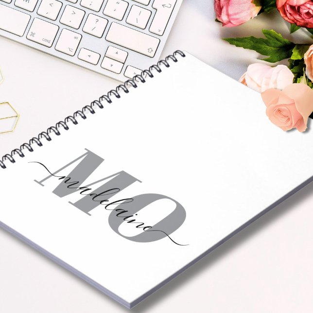 Caderno Espiral Monograma Notebook Iniciais personalizados e Diári (Criador carregado)