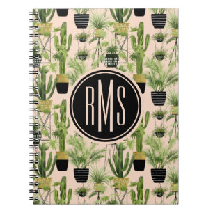 Caderno Espiral Monograma Oásis Indoor Padrão de alinhamento v