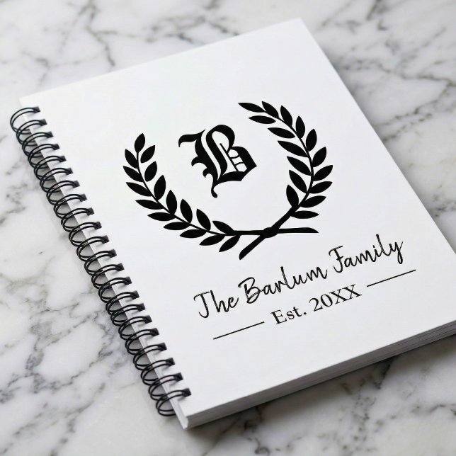 Caderno Espiral Monograma Personalizado (Personalized Monogram Notebook)
