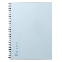 Caderno Espiral Monograma personalizado, cor de tendência Azul Gel