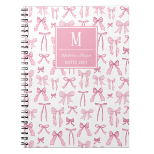 Caderno Espiral Monograma personalizado de Arcos cor-de-rosa pré-d