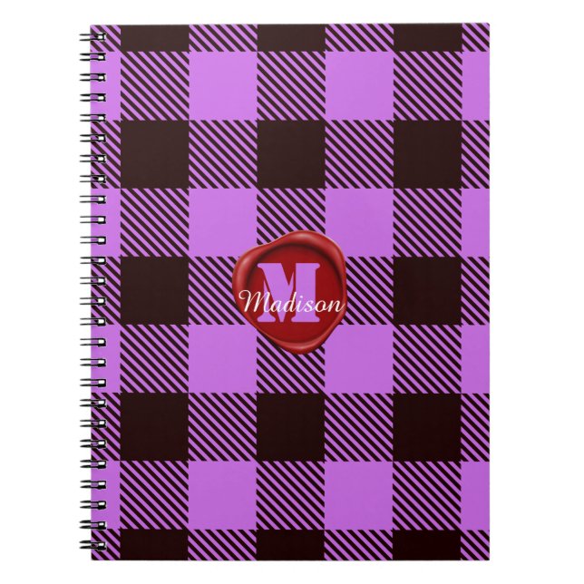 Caderno Espiral Monograma personalizado de cera com nome Orchid Ta (Frente)