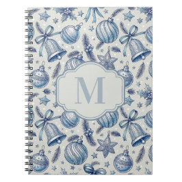 Caderno Espiral Monograma Personalizado de Enfeites de natal de To