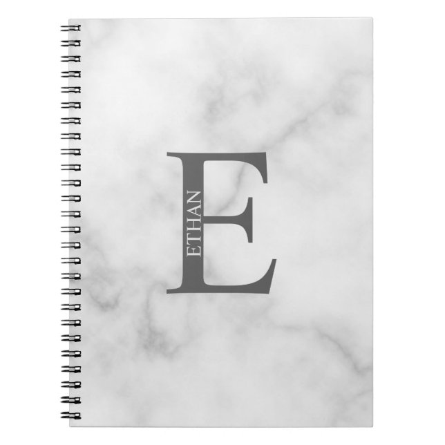 Caderno Espiral Monograma Personalizado e Bloco de Notas de Nome (Frente)