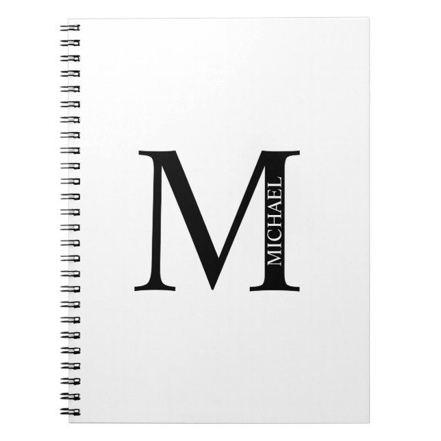 Caderno Espiral Monograma Personalizado e Bloco de Notas de Nome (Frente)