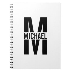 Caderno Espiral Monograma Personalizado e Bloco de Notas de Nome