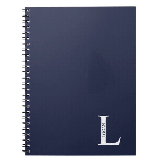 Caderno Espiral Monograma Personalizado e Bloco de Notas de Nome (Frente)