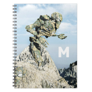 Caderno Espiral Monograma personalizado. Fóssil de robô
