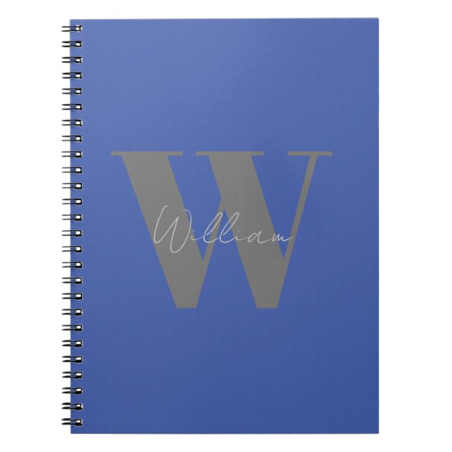 Caderno Espiral Monograma personalizado Notebook para Ele (Frente)