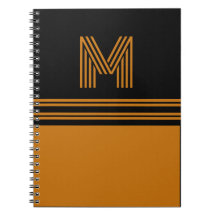 Monograma Personalizado Preto &Marrom Elegante