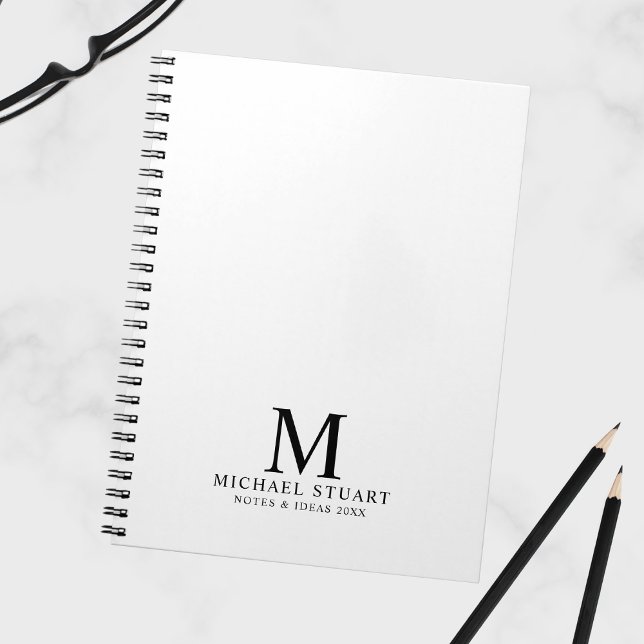 Caderno Espiral Monograma personalizado profissional e nome (Criador carregado)