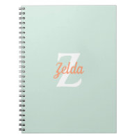 Monograma personalizado Seafoam Verde Laranja