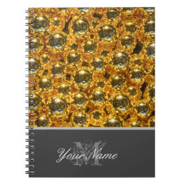 Caderno Espiral Monograma personalizável com bolas de natal de our