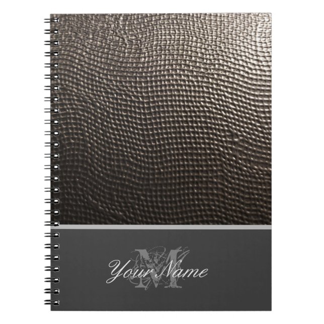 Caderno Espiral Monograma personalizável com elegante grunge! (Frente)