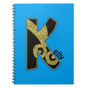 Caderno Espiral monograma retro - K