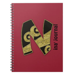 Caderno Espiral monograma retro - N