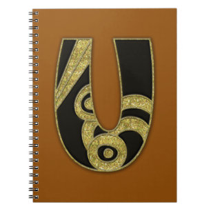 Caderno Espiral monograma retro - U