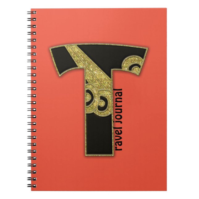 Caderno Espiral monograma retrorreflector - T (Frente)