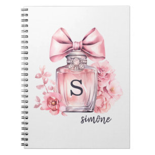 Caderno Espiral Monograma Rosa bonito