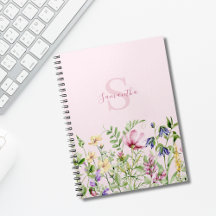 Monograma Rosa Flor Silvestre Floral Personalizada